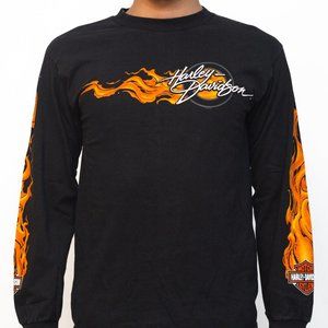 Harley Davidson Flamin' Long Sleeve T Shirt